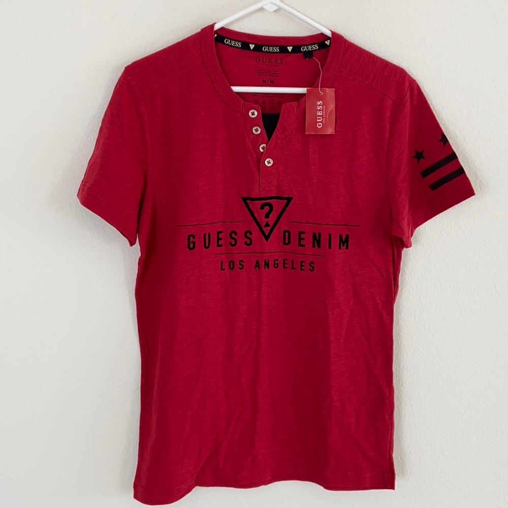 Guess Men’s Red Short Sleeve Top